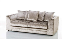 Bella Crushed Velvet 3 Seater Sofa Champagne - thumbnail 1