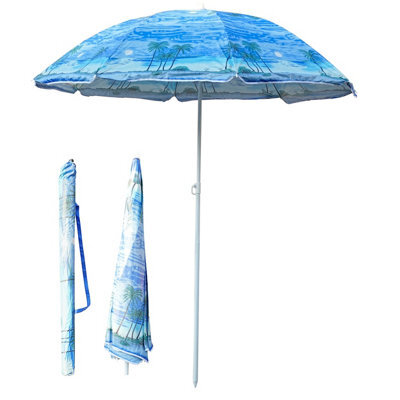 My Garden Outdoor Living Beach Umbrella Parasol With Uv Resistant Canopy Portable Lightweight Foldable Sun Shade Umbrella For Beach Easy To Fix Blue - image 1