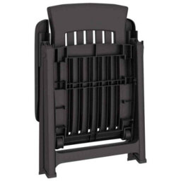 Urbn-Garden Urbn Garden 110Cm Height Outdoor Foldable Plastic Garden Chair Patio Furniture With Adjustable Back Anthracite 2Pcs - thumbnail 4