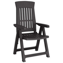 Urbn-Garden Urbn Garden 110Cm Height Outdoor Foldable Plastic Garden Chair Patio Furniture With Adjustable Back Anthracite 2Pcs - thumbnail 5