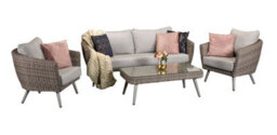 Signature Weave Danielle Wicker 5 Seater Sofa Chairs Coffee Table Cushions Grey - thumbnail 4