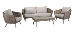 Signature Weave Danielle Wicker 5 Seater Sofa Chairs Coffee Table Cushions Grey - thumbnail 5