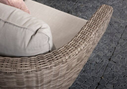 Signature Weave Danielle Wicker 5 Seater Sofa Chairs Coffee Table Cushions Grey - thumbnail 3