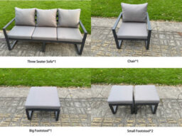 Fimous Aluminum Outdoor Dining Set Patio Dining Furniture Set Includes Chairs With 3 Footstools - thumbnail 3