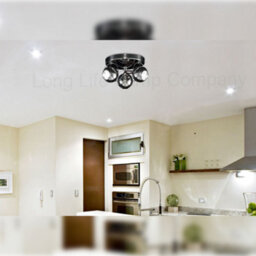 Long Life Lamps Company Gloss Black Chrome 3 Way Adjustable Eyeball Ceiling Spotlight Gu10 - thumbnail 6