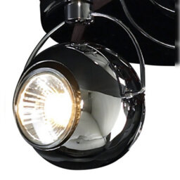 Long Life Lamps Company Gloss Black Chrome 3 Way Adjustable Eyeball Ceiling Spotlight Gu10 - thumbnail 3