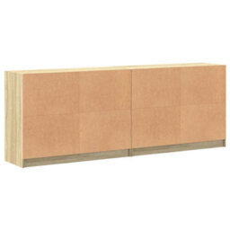 Berkfield Bookcase With Doors Sonoma Oak 204X37X75 Cm Engineered Wood - thumbnail 8