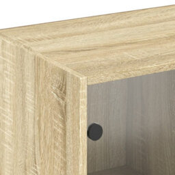 Berkfield Bookcase With Doors Sonoma Oak 204X37X75 Cm Engineered Wood - thumbnail 9