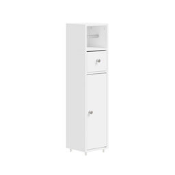 Sobuy Bathroom Storage Cabinet With Drawer And Door 7.8X7.8X33.4 Inch Bzr219-W - White - thumbnail 3