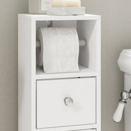 Sobuy Bathroom Storage Cabinet With Drawer And Door 7.8X7.8X33.4 Inch Bzr219-W - White - thumbnail 8