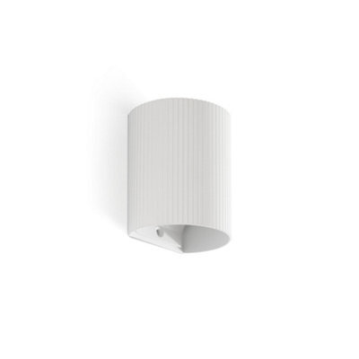 Luminosa Lighting Luminosa Sole Round Fluted Flush Wall Lamp White 1X Gu10
