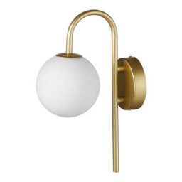Darphe Golden Iron Wall Lamp, White Spherical Glass Wall Light,g9 (Bulb Not Included)