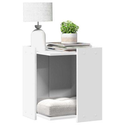 Walplus Cat Litter Box Enclosure White 42X42X51 Cm Engineered Wood - image 1