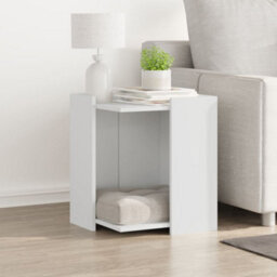 Walplus Cat Litter Box Enclosure White 42X42X51 Cm Engineered Wood - thumbnail 3