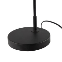 Happy Homewares Traditional Matte Black Arch Desk Table Lamp With Clear Ribbed Shade - thumbnail 3