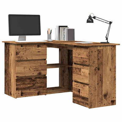 Berkfield Corner Desk Old Wood 145X100X76 Cm Engineered Wood - image 1