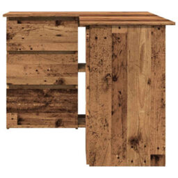 Berkfield Corner Desk Old Wood 145X100X76 Cm Engineered Wood - thumbnail 4