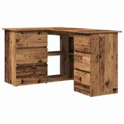 Berkfield Corner Desk Old Wood 145X100X76 Cm Engineered Wood - thumbnail 2