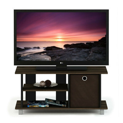 Walplus Furinno Simplistic Tv Entertainment Center With Bin Drawers, Columbia Walnut/dark Brown - image 1
