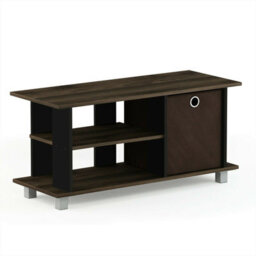 Walplus Furinno Simplistic Tv Entertainment Center With Bin Drawers, Columbia Walnut/dark Brown - thumbnail 3