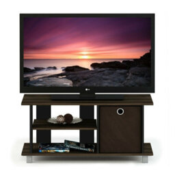 Walplus Furinno Simplistic Tv Entertainment Center With Bin Drawers, Columbia Walnut/dark Brown - thumbnail 1
