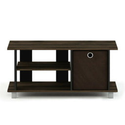 Walplus Furinno Simplistic Tv Entertainment Center With Bin Drawers, Columbia Walnut/dark Brown - thumbnail 4