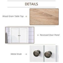 Kleankin Bathroom Pedestal Under Sink Cabinet Floor W/ Storage Shelf Double Door - thumbnail 8
