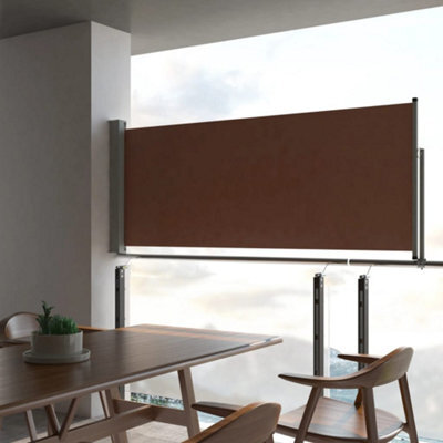 Berkfield Patio Retractable Side Awning 100X300 Cm Brown - image 1