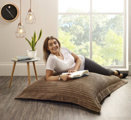 Beautiful Beanbags Large Jumbo Cord Floor Cushion Bean Bag - Brown
