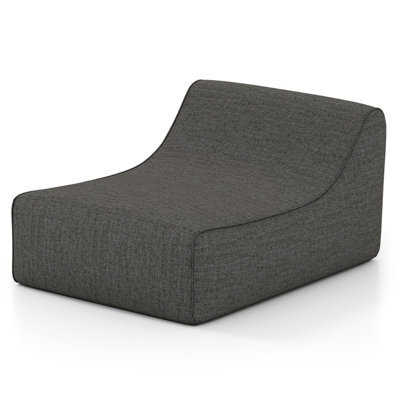 Gainoom Inflatable Grey Lounge Chair Ergonomic Blow Up Lazy Sofa Portable L-Shaped Air Couch With Anti-Slip Base - image 1