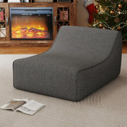 Gainoom Inflatable Grey Lounge Chair Ergonomic Blow Up Lazy Sofa Portable L-Shaped Air Couch With Anti-Slip Base - thumbnail 7