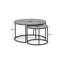 Oakham Harstad Concrete Round Nesting Coffee Table In Concrete And Black - thumbnail 7