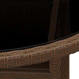 Vidaxl Garden Table 80X75 Cm Tempered Glass And Poly Rattan Brown Garden Tables - thumbnail 3