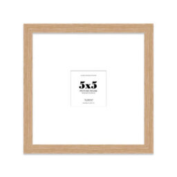 "5X5"" Oak Picture Frame - 5X5"" Square Frame With 2X2"" Mount For 5X5""/2X2"" Pictures Art Deco Style Wall Art, 1 Pack" - thumbnail 1