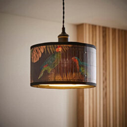 Valuelights Daintree Small Dark Jungle Bamboo Drum Ceiling Lamp Shade And Bulb (D)25Cm - thumbnail 2