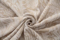 Luxury Living Chenille Jacquard Lined Ring Top Eyelet Curtains Cream - thumbnail 2