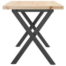 Berkfield Coffee Table X-Frame 90X40X45.5 Cm Solid Wood Pine And Steel - thumbnail 5