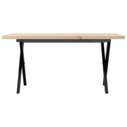 Berkfield Coffee Table X-Frame 90X40X45.5 Cm Solid Wood Pine And Steel - thumbnail 4