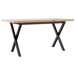 Berkfield Coffee Table X-Frame 90X40X45.5 Cm Solid Wood Pine And Steel - thumbnail 2