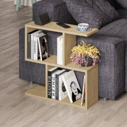 Decortie Homemania 60Cm Multipurpose Side Table For Living Room, Oak Finish