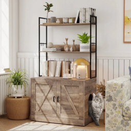 Modern Cat Litter Box Enclosure Hidden Cat Washroom Cabinet - thumbnail 5
