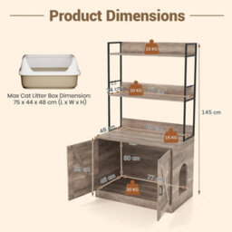 Modern Cat Litter Box Enclosure Hidden Cat Washroom Cabinet - thumbnail 2
