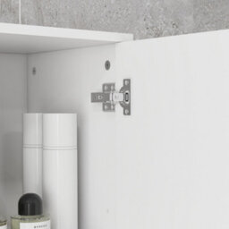 Kleankin Tall Narrow Bathroom Storage Cabinet Cupboard W/ Cabinets, White - thumbnail 9