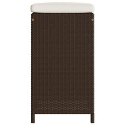 Berkfield Garden Bar Stools With Cushions 2 Pcs Brown Poly Rattan - thumbnail 5