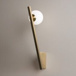 Luminosa Lighting Luminosa Kazimir Modern Globe Wall Lights Gold 1Xg9 White Shade - thumbnail 2
