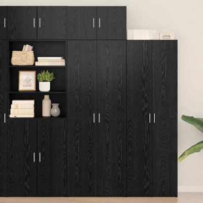 Walplus Storage Cabinet Black Oak 70 X 42.5 X 225 Cm Engineered Wood - image 1