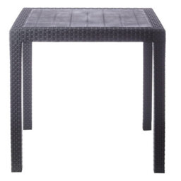 Urbn-Garden Black Anthracite Plastic Square Table & Chair Outdoor Garden Patio Furniture Set - thumbnail 9