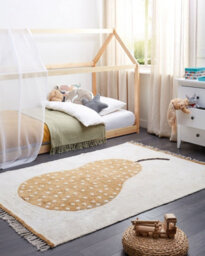Beliani Kids Rug Khidari Mustard Off-White 140 X 200 Cm Cotton - thumbnail 2