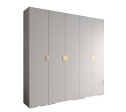 Arte Elegant White Inova 4 Hinged Door Wardrobe W2500mm H2370mm D470mm - Ultimate Storage With Gold Handles