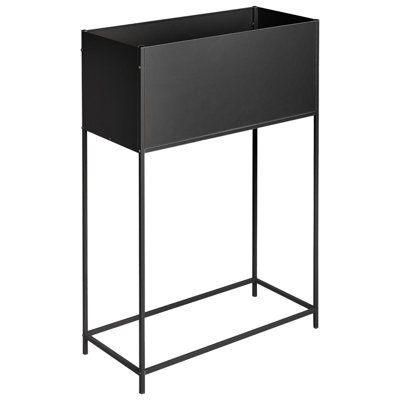 Beliani Elevated Plant Pot Tapien Metal 70 Cm Black - image 1